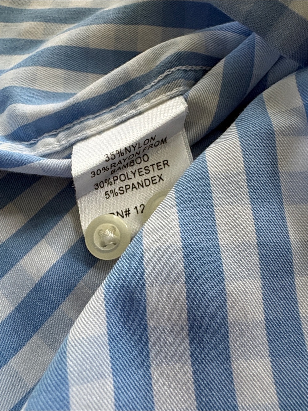 Johnnie-o Boys Blue Gingham Shirt size 6 - Picture 5 of 6